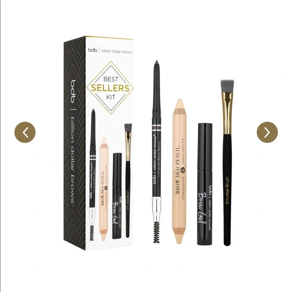 BILLION DOLLAR BROWS 4p Best Sellers Kit 2 Pencils Gel Brush $42 NIB - Picture 1 of 7